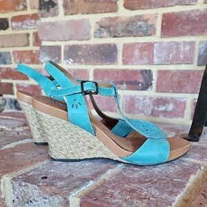 Indigo By Clarks Espadrille Wedge Size 10